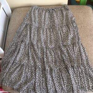 Long cheetah print skirt